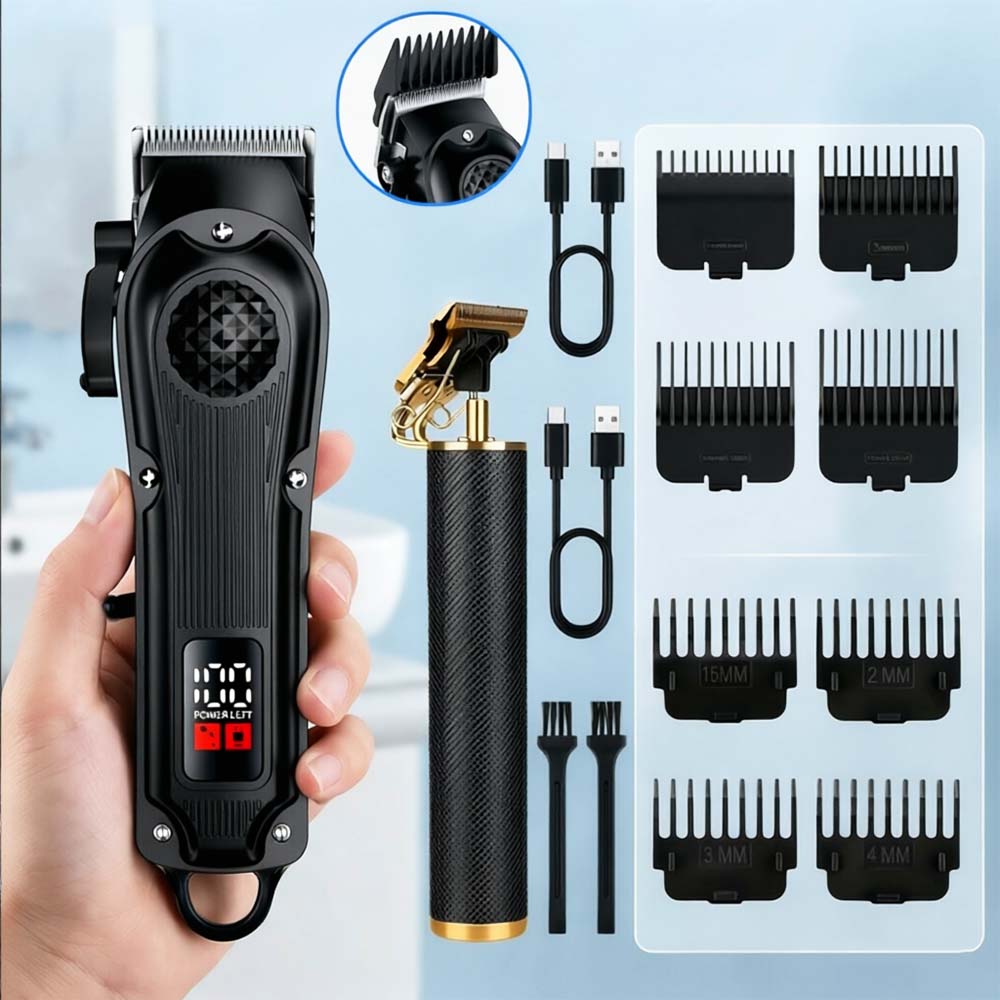 Men'S Grooming Shaver - ماكينة حلاقة شعر احترافية بشاشة LED،