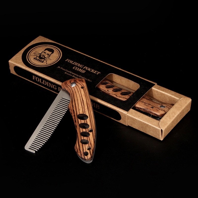 Mens Grooming Kit Bag - مشط لحية قابل للطي من الخشب