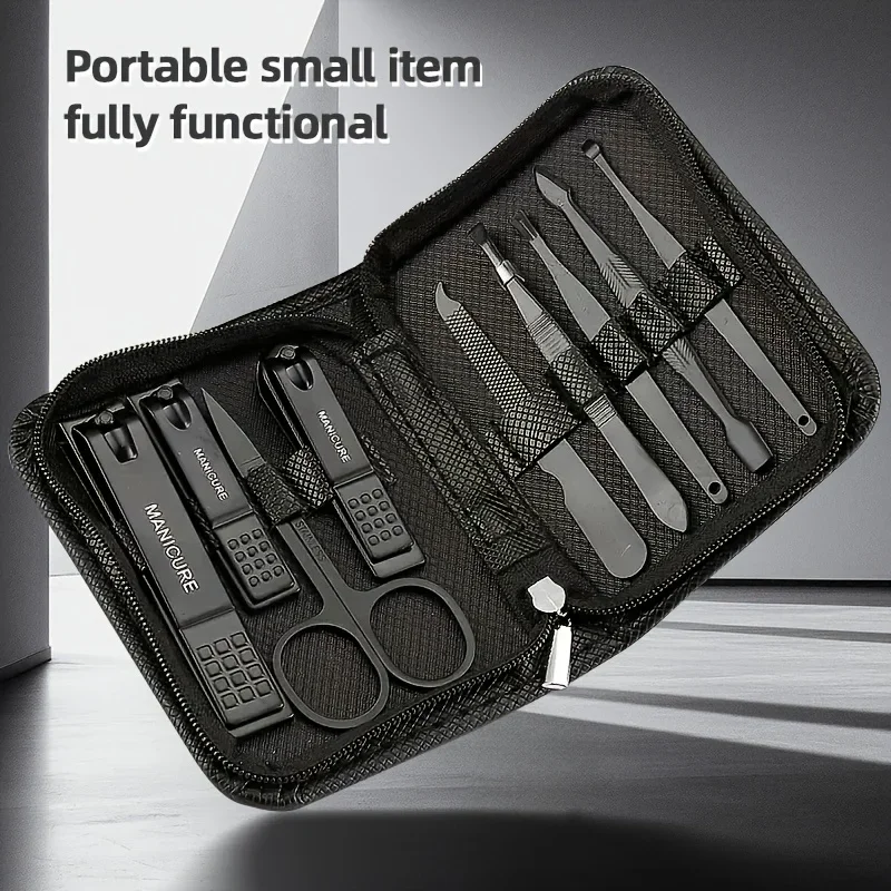 Men'S Grooming Products - طقم مانيكير من 9 قطع، أدوات