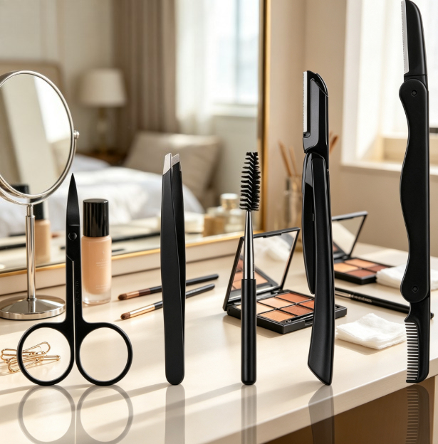 Men'S Grooming Brush - مجموعة أدوات تشذيب الحواجب الاحترافية 5