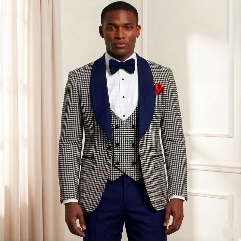 Men'S Grooming Awards - بدلات رجالية منقوشة بنقشة هاوندستوث بقصة