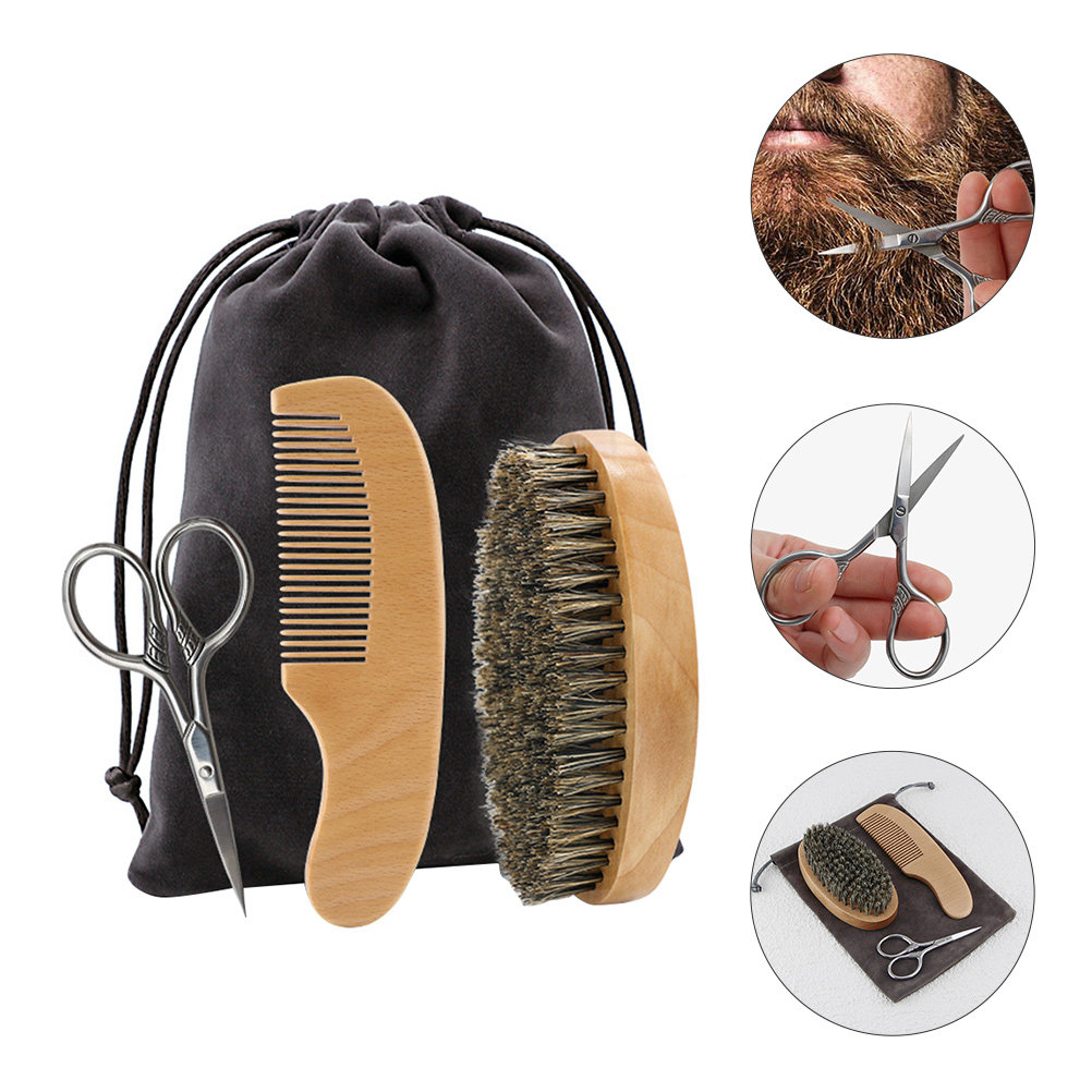 Men'S Grooming Brush - مجموعة احترافية للعناية باللحية للرجال تشمل