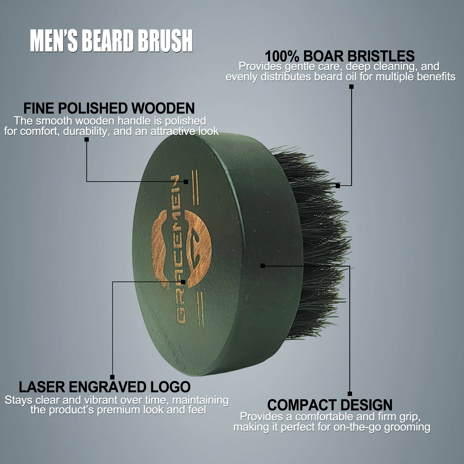 فرشاة اللحية المستديرة للرجال  - مراجعة Men'S Grooming Brush وسعره