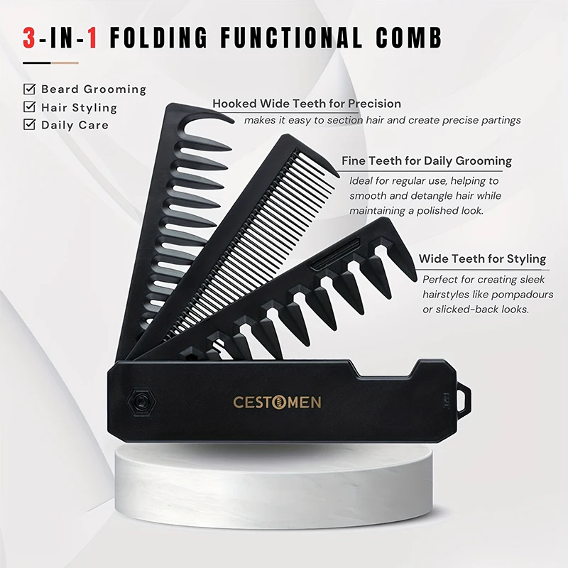 مشط لحية قابل للطي 3 في 1 للرج - مراجعة Mens Grooming Kit Bag وسعره