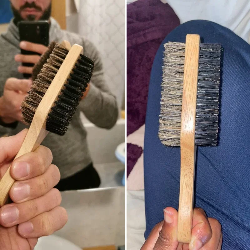 فرشاة لحية بمقبض خشبي طبيعي وش - مراجعة Men'S Grooming Products وسعره